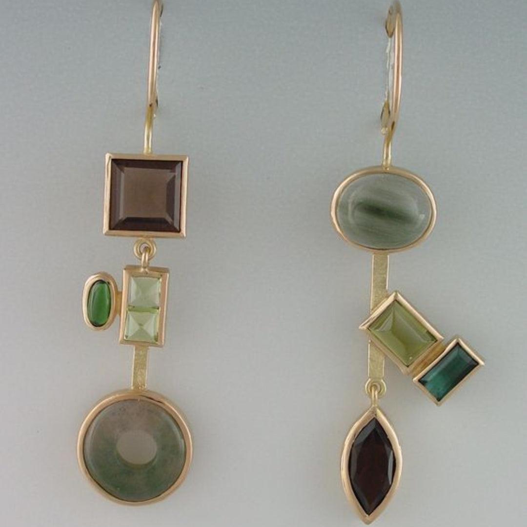 Vintage dangling crystal forest earrings