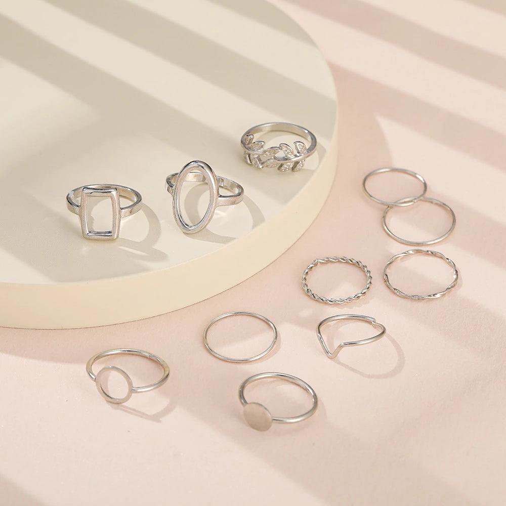 Set of 11 Rings made of Silver