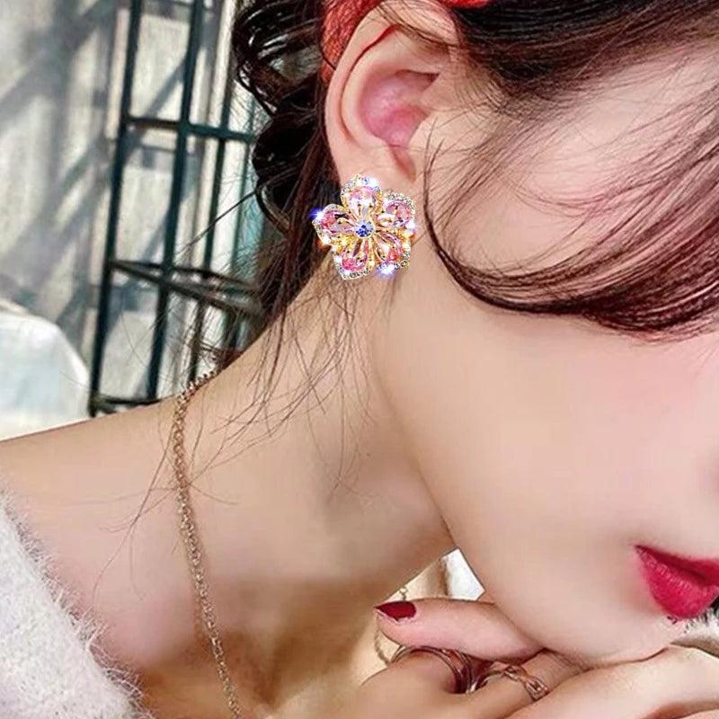 Multicolored Zirconia Earrings made of Sterling Silver