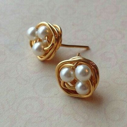 Vintage Beaded Nest Earrings