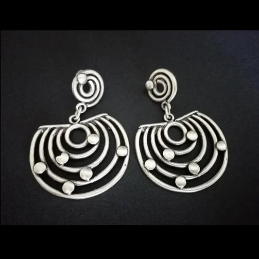 Vintage Silver-Plated Pearl Spiral Earrings
