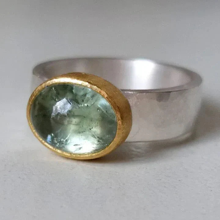 Vintage Gold & Silver Bright Zirconia Ring